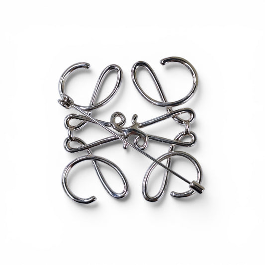 LOEWE Brooch Silver Anagram Rank B