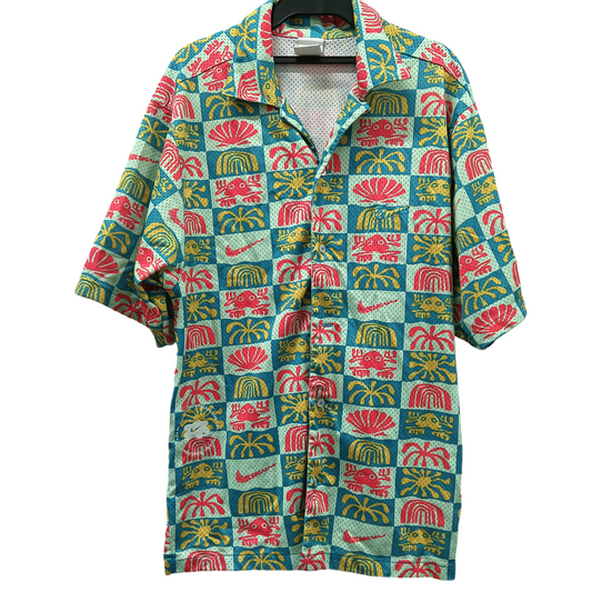 NIKE DRI-FIT MESH HAWAIIAN SHIRT SIZE S MENS MULTI COLOR