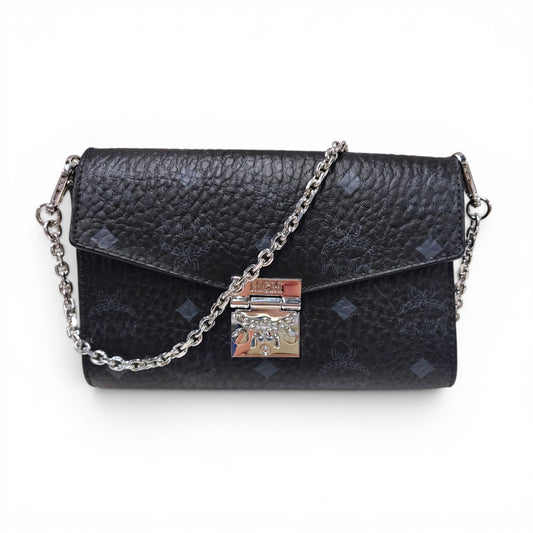 MCM Shoulder Bag MYZ9SME04BK001 Black Rank(A)