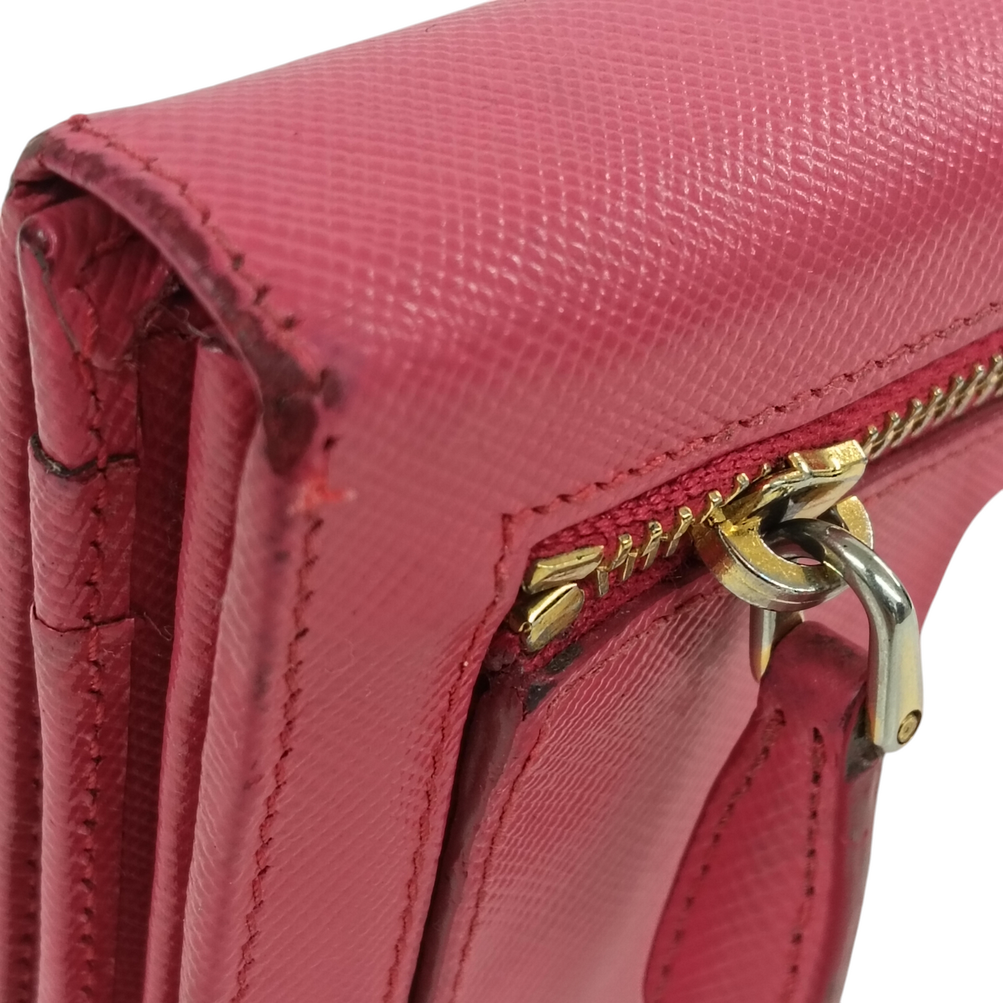 PRADA Long Wallet Rank (BC) Pink *Damage 184