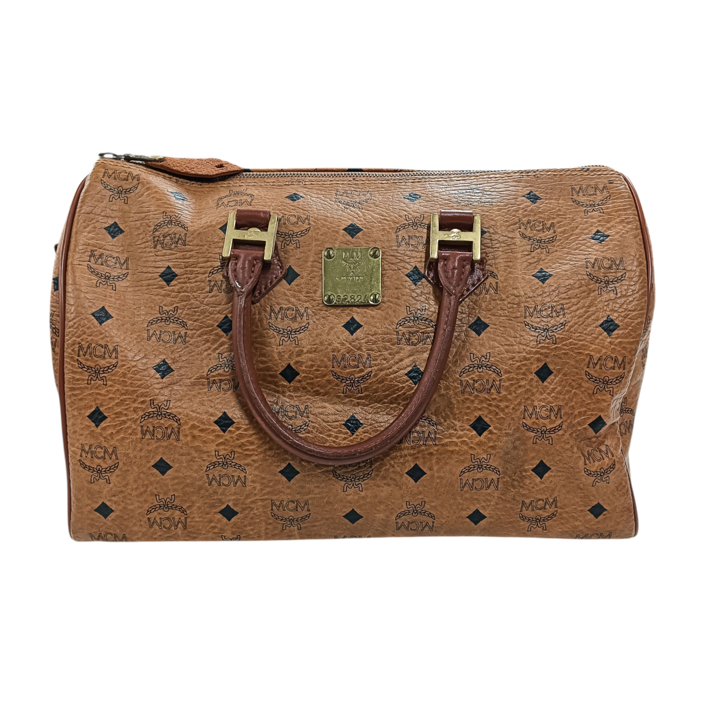 MCM Boston Bag Without Strap Brown