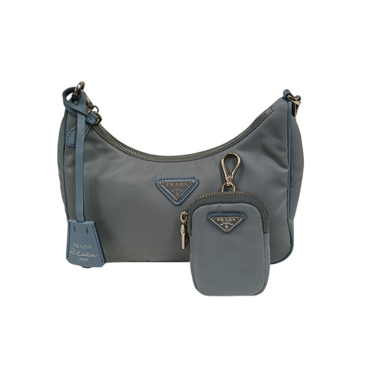 PRADA 2WAY Bag Blue Re-Edition 2005
