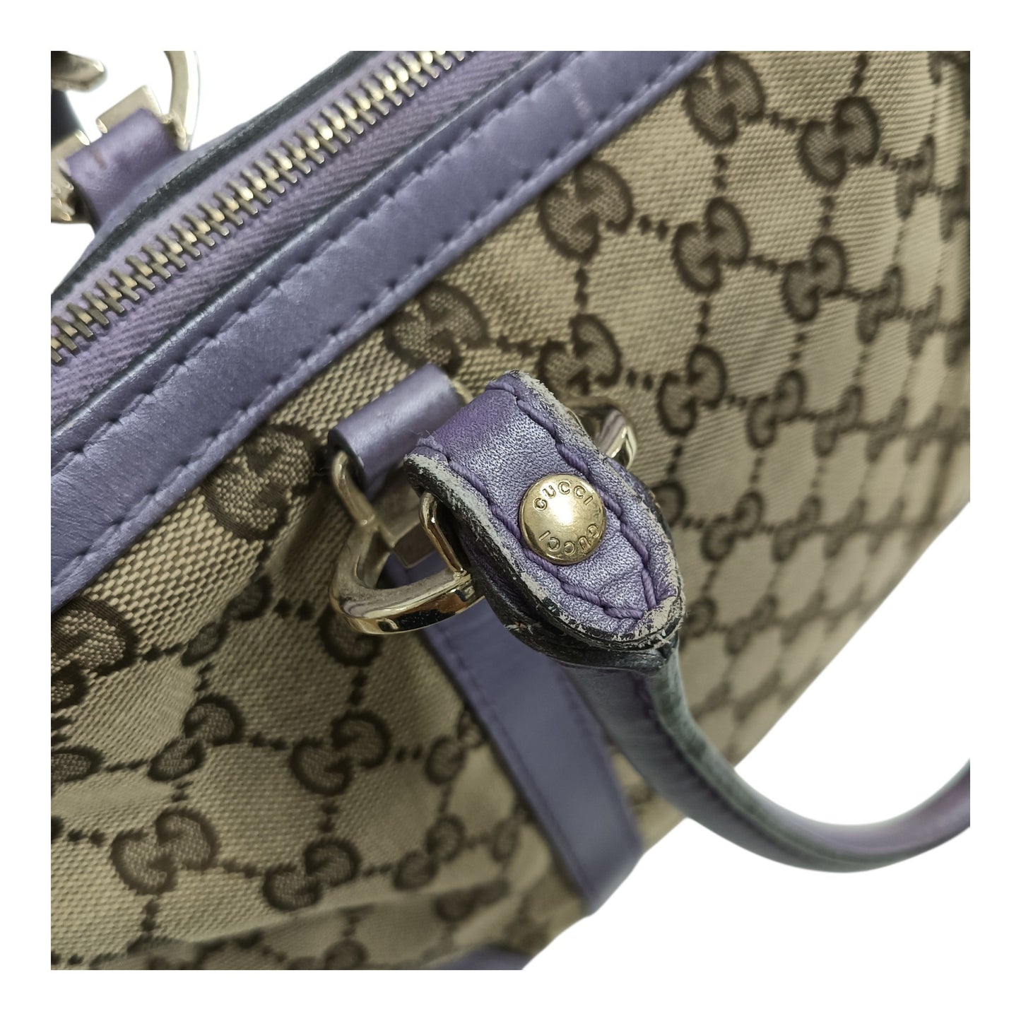GUCCI Handbag 257069 Purple/Brown **Stain/Damage