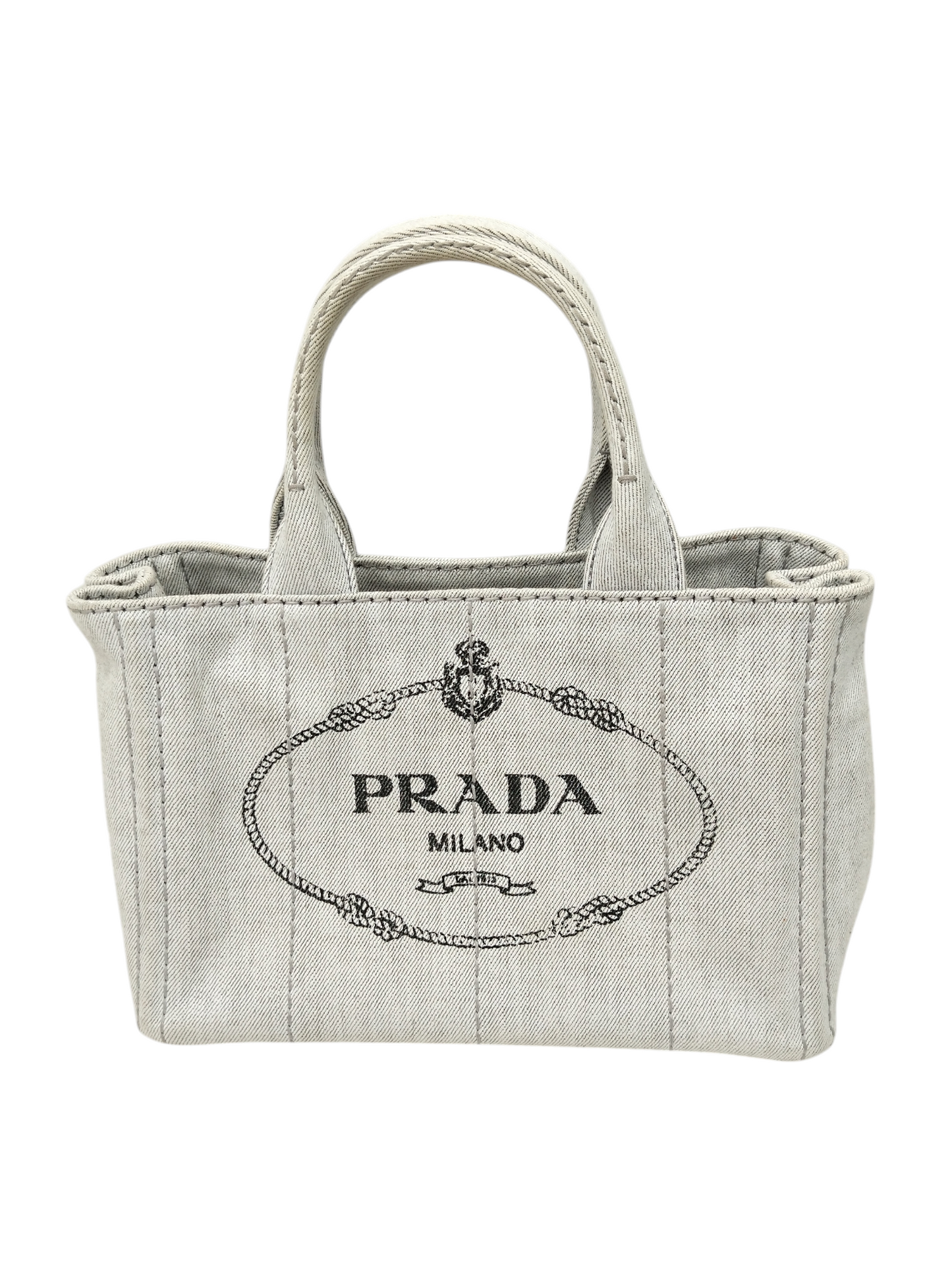 PRADA  HANDBAG CANAPA GRAY 1BG439 203 RANK(B)*STAIN