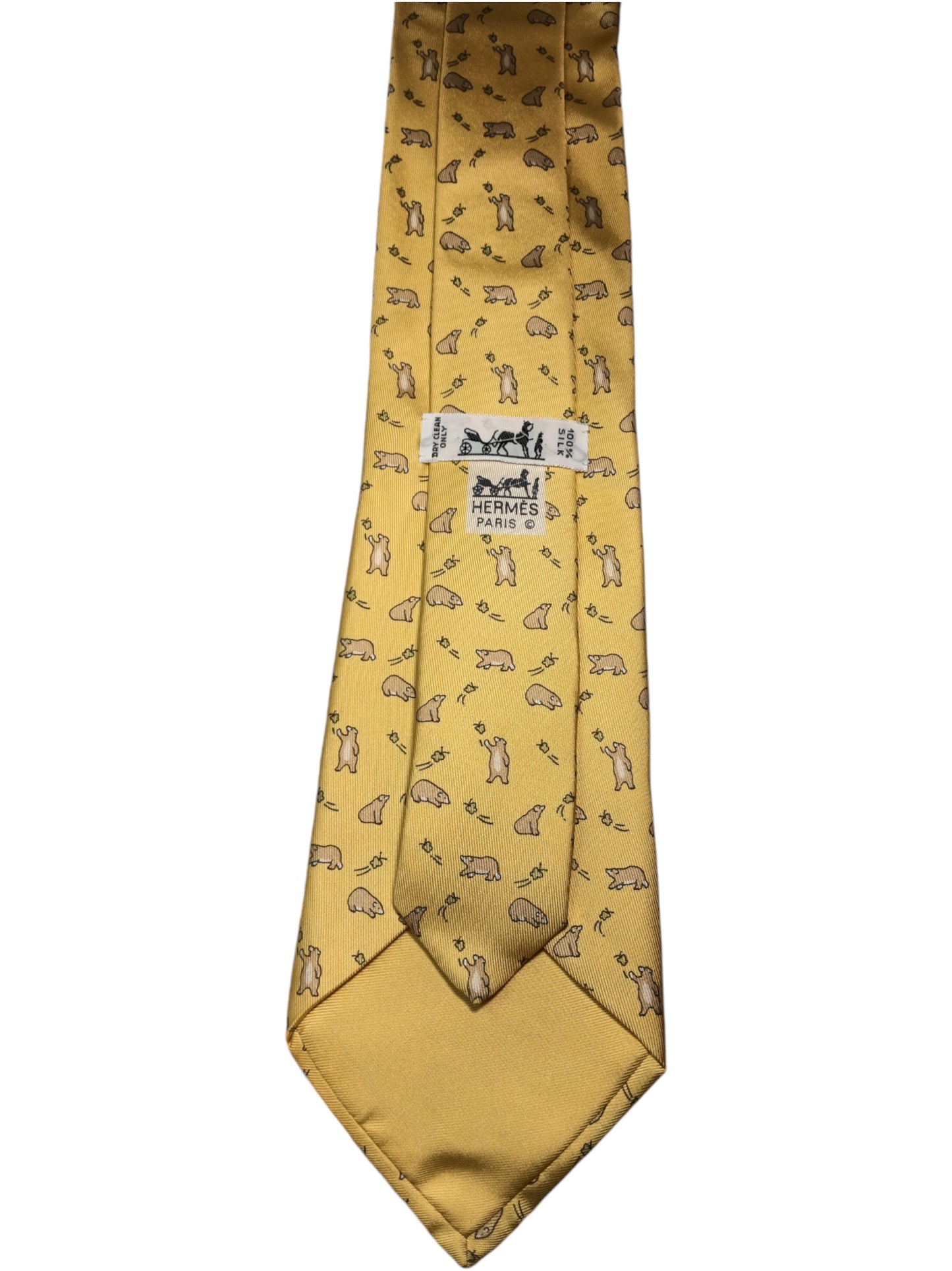 HERMES NECKTIE YELLOW