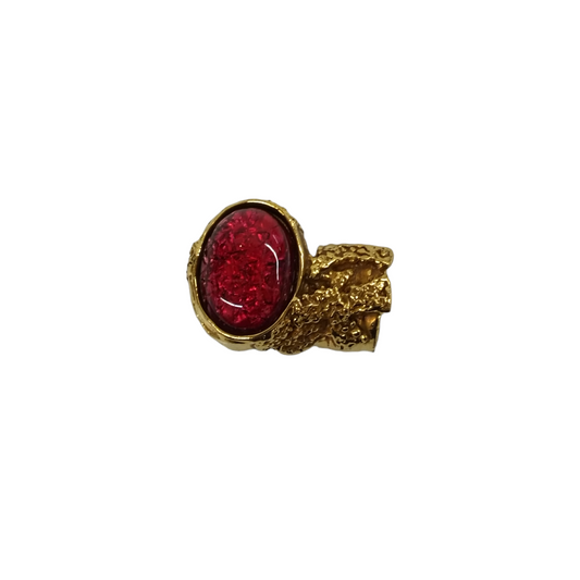 YVES SAINT LAURENT Ring Gold/Red Size 6