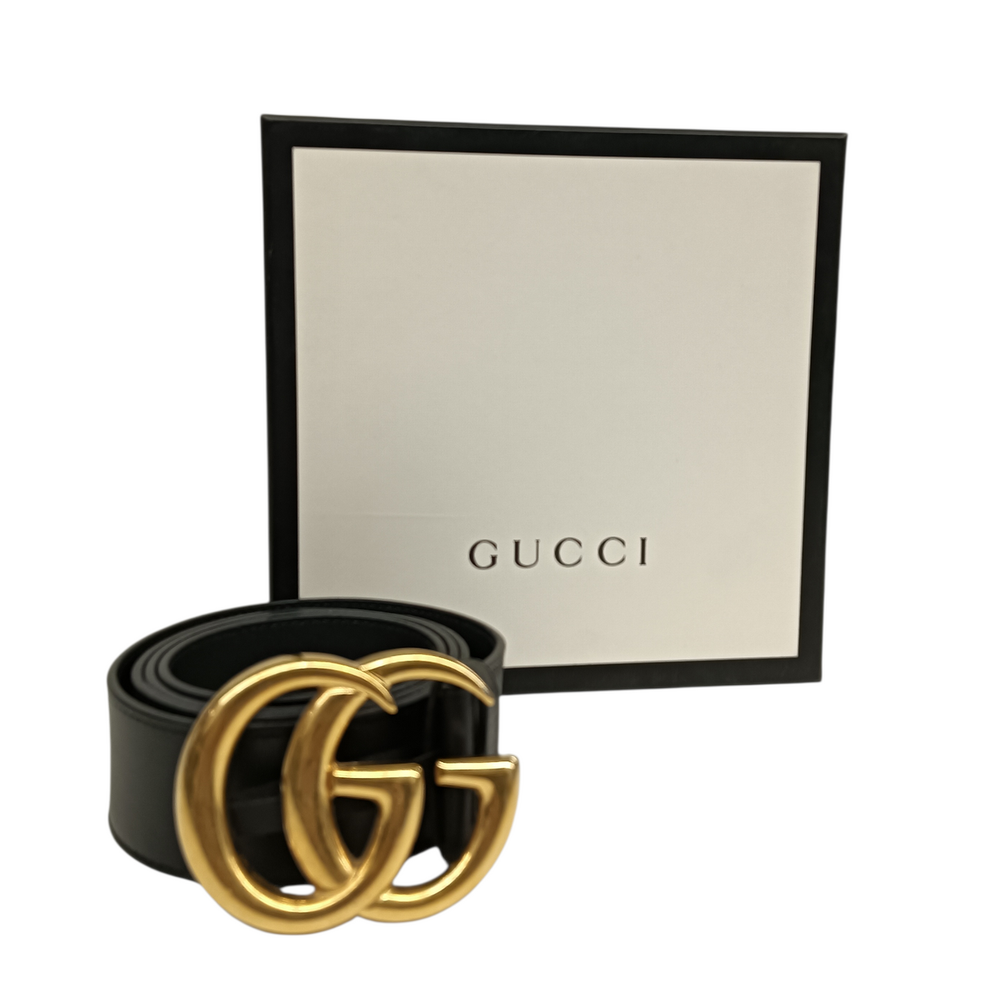 GUCCI Belt Black/Gold 400593 Double G