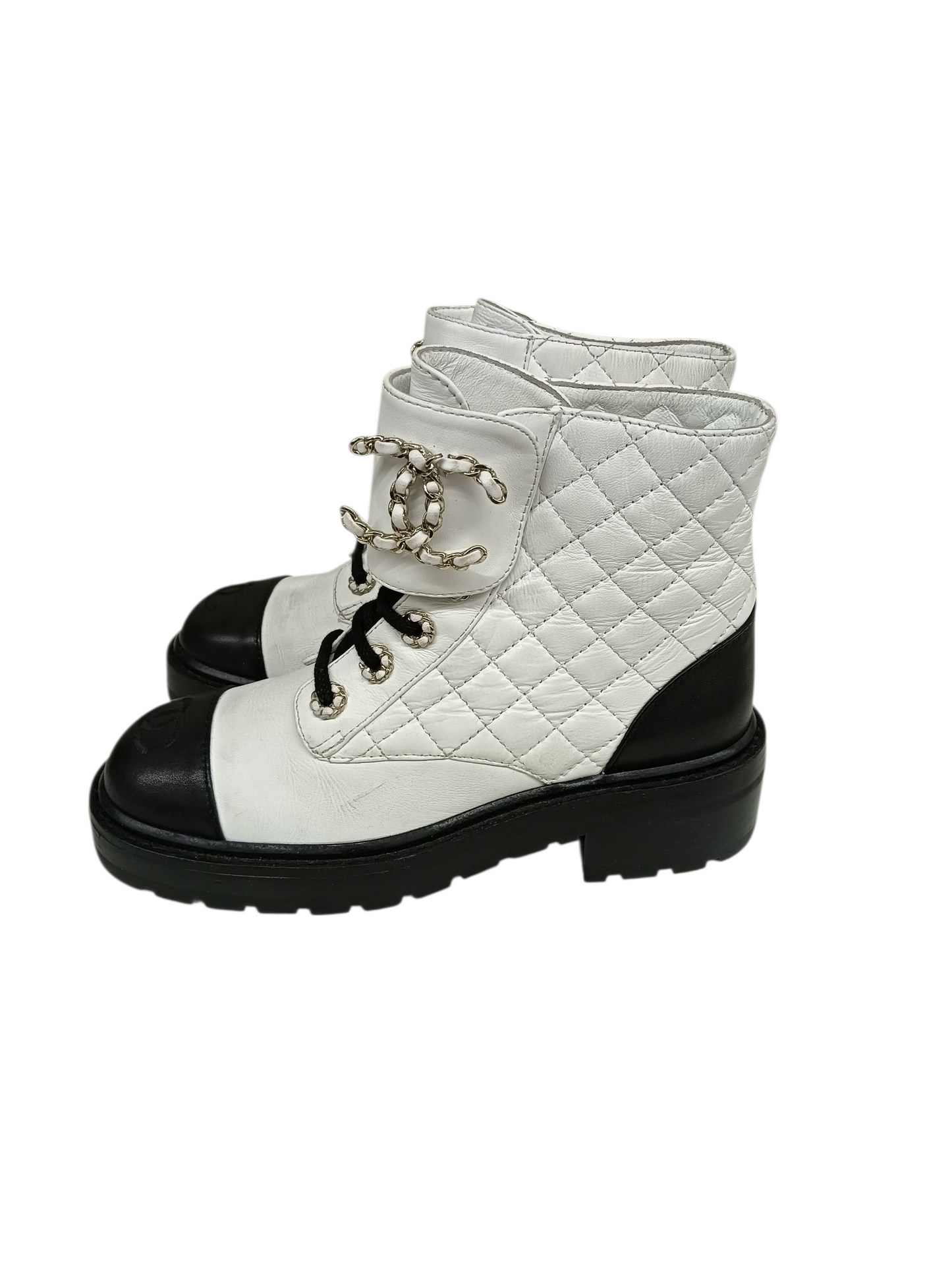 CHANEL Boots Size 36 Lady's White C36424