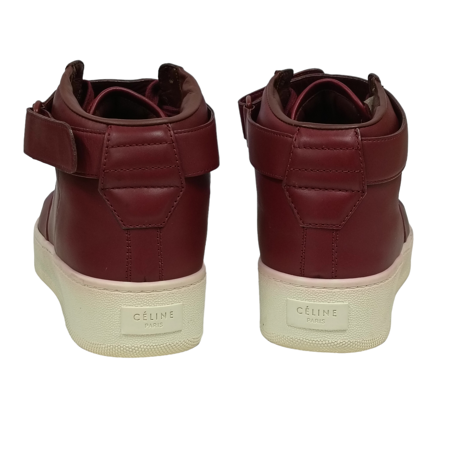 CELINE High Cut Sneakers Mens Red Wine size 42