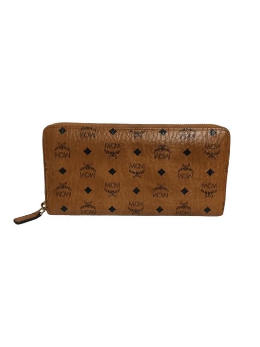 MCM WALLET VISETOS BROWN ZIP AROUND WALLET IN VISETOS ORIGINAL MXLAAVI0C0001 RANK(A)