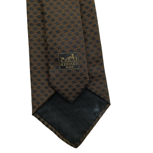 Necktie HERMES Brown/Black