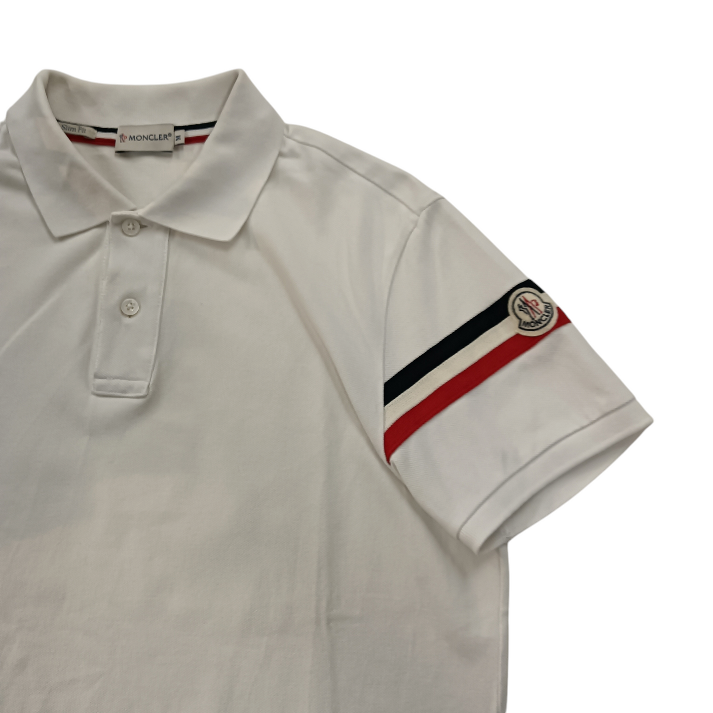 MONCLER Polo Shirt Size M Men White 111-091-83252-00