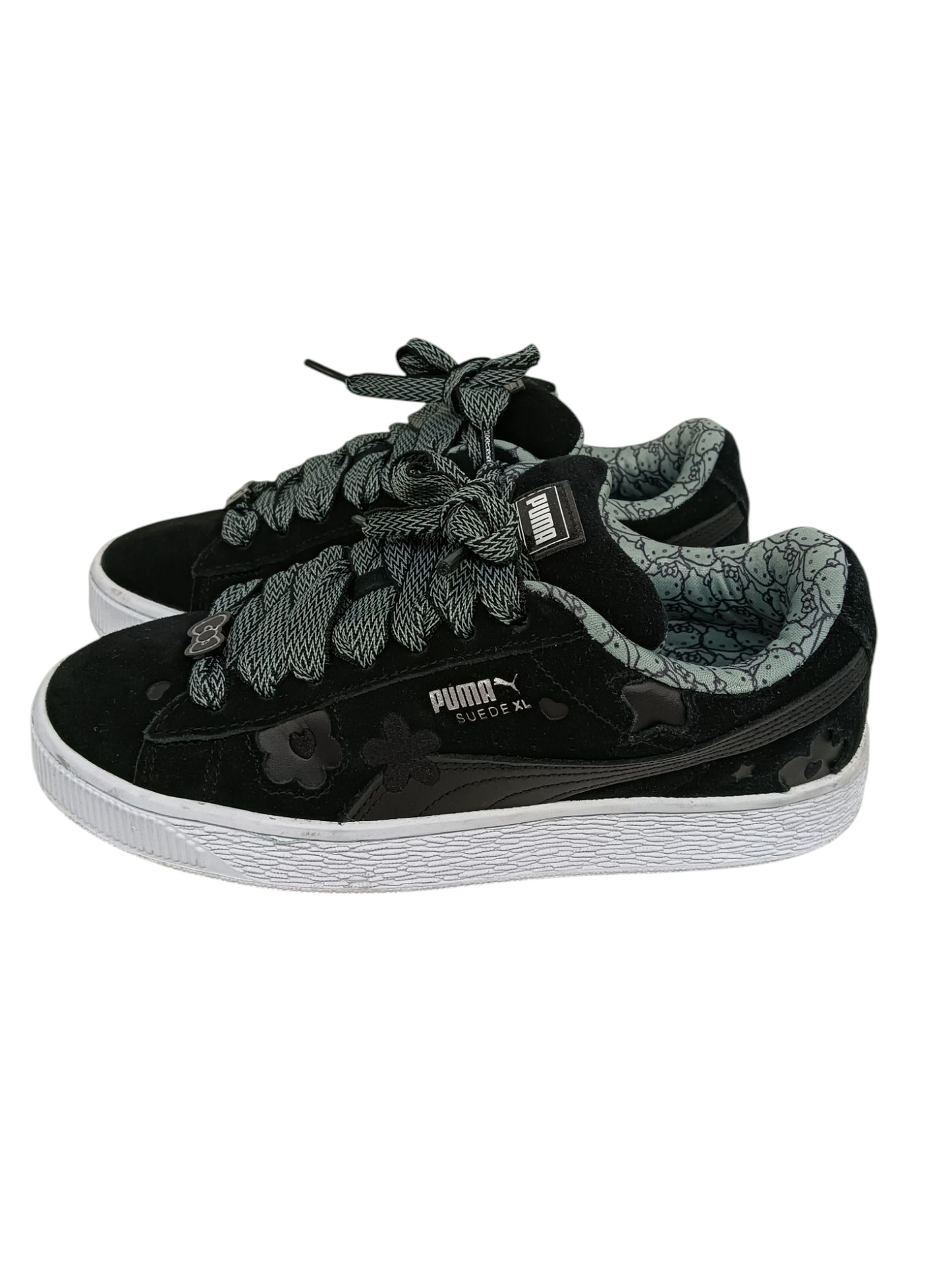 PUMA Sneakers Size 38.5 402381-01 Lady's Black Hello Kitty