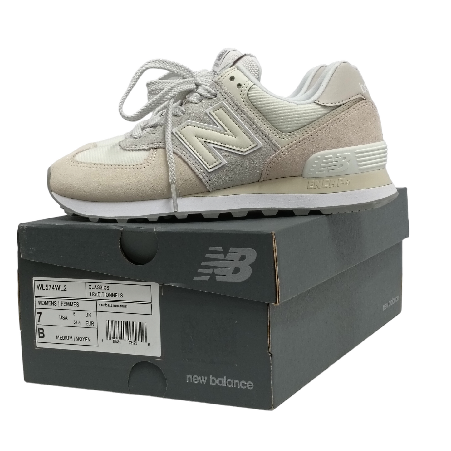 NEW BALANCE 574 Sneaker Lady's Beige Size 37.5 WL574WL2