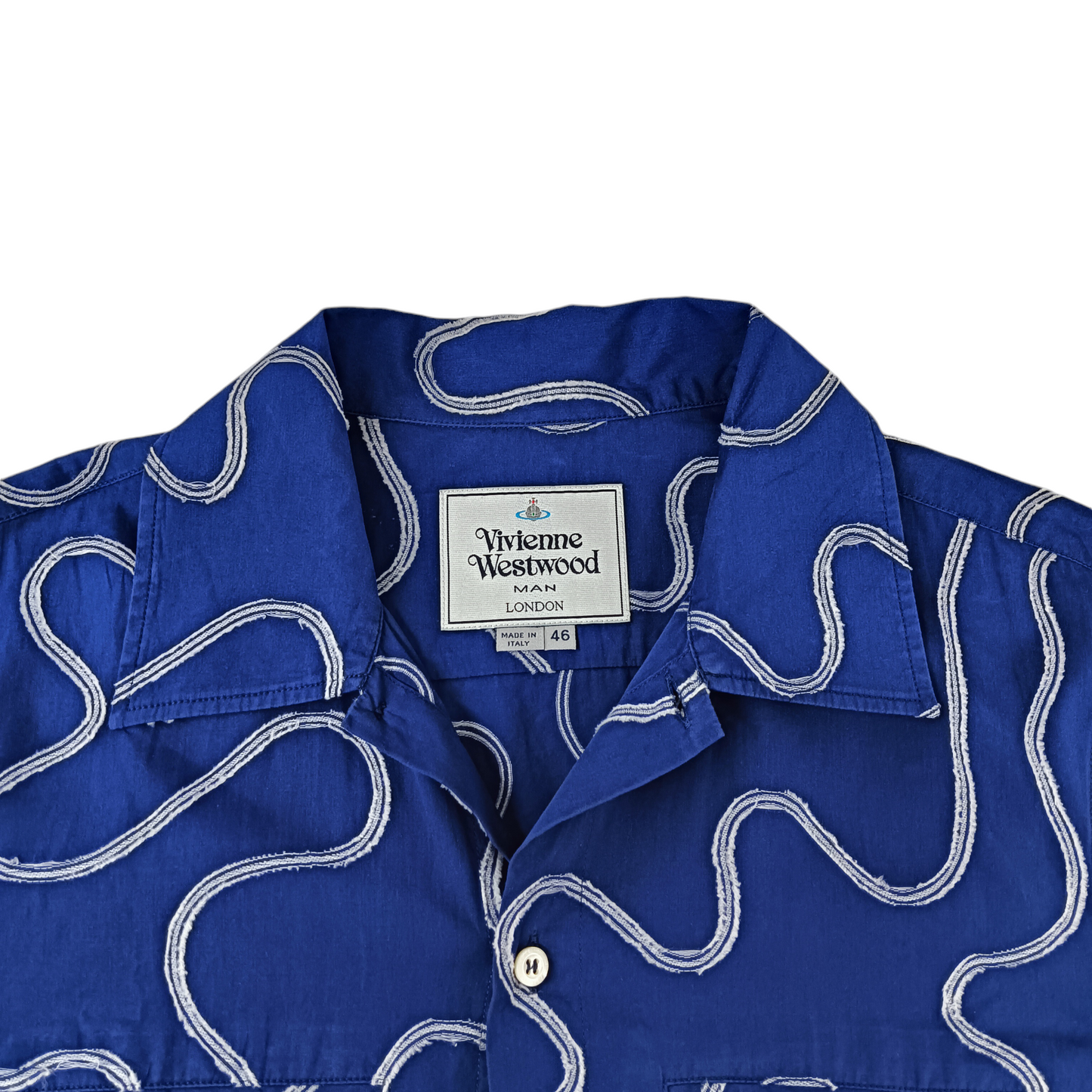 VIVIENNE WESTWOOD Shirt SIZE 46 Mens Blue Stain S25DL0365 S47347