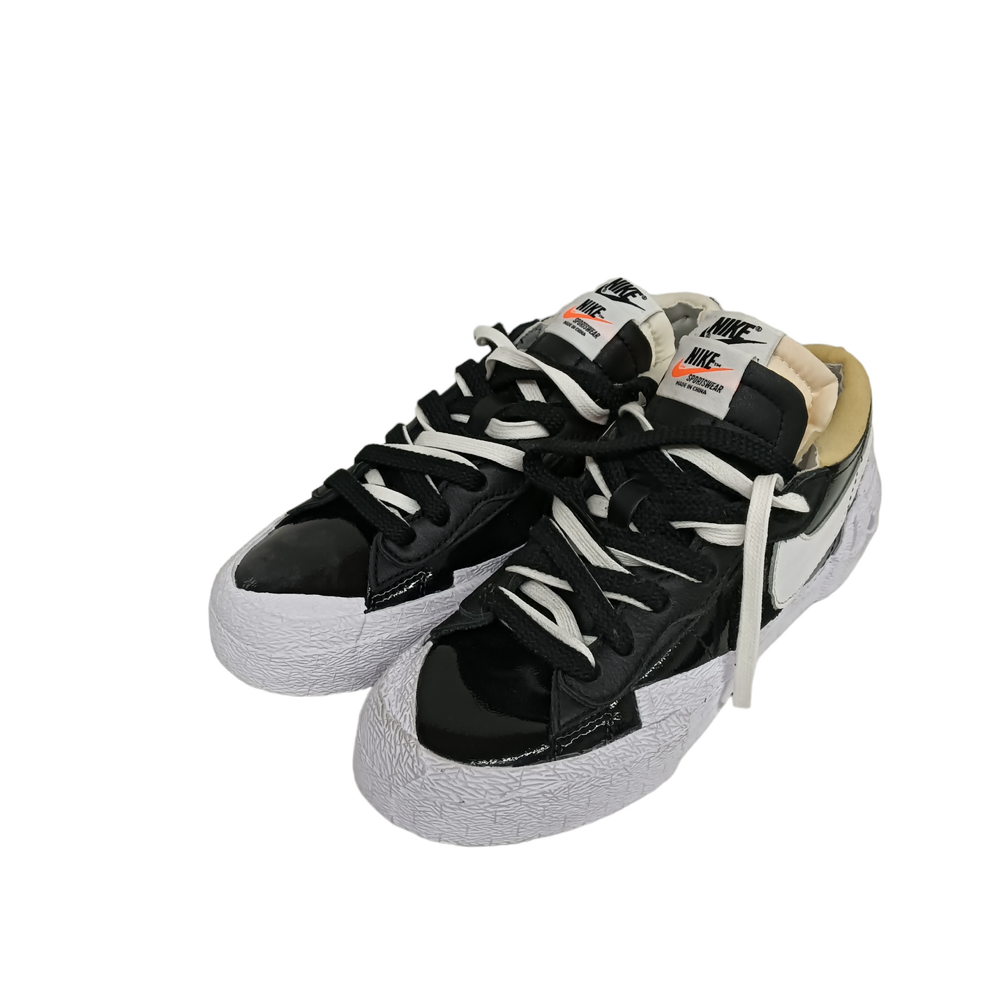 NIKE Sneaker 24cm DM6443-001 Lady's Black/White Blazer Low Sacai Black Patent