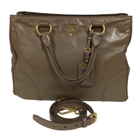 2WAY Bag PRADA VITELLO SHINE BN2533 Beige **Scratch