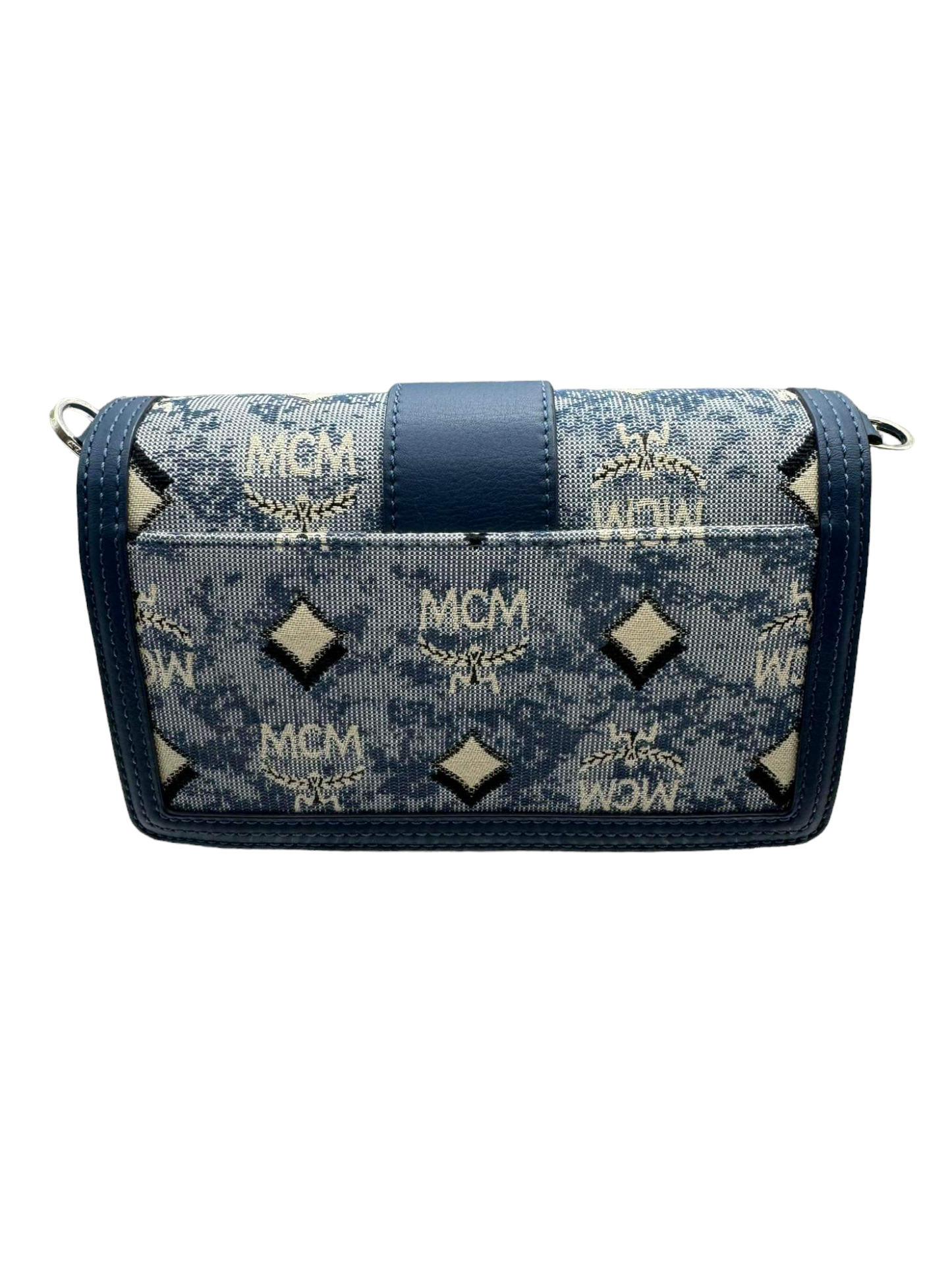 MCM SHOULDER POUCH VINTAGE NAVY MER CSW001 LU001 RANK(A)