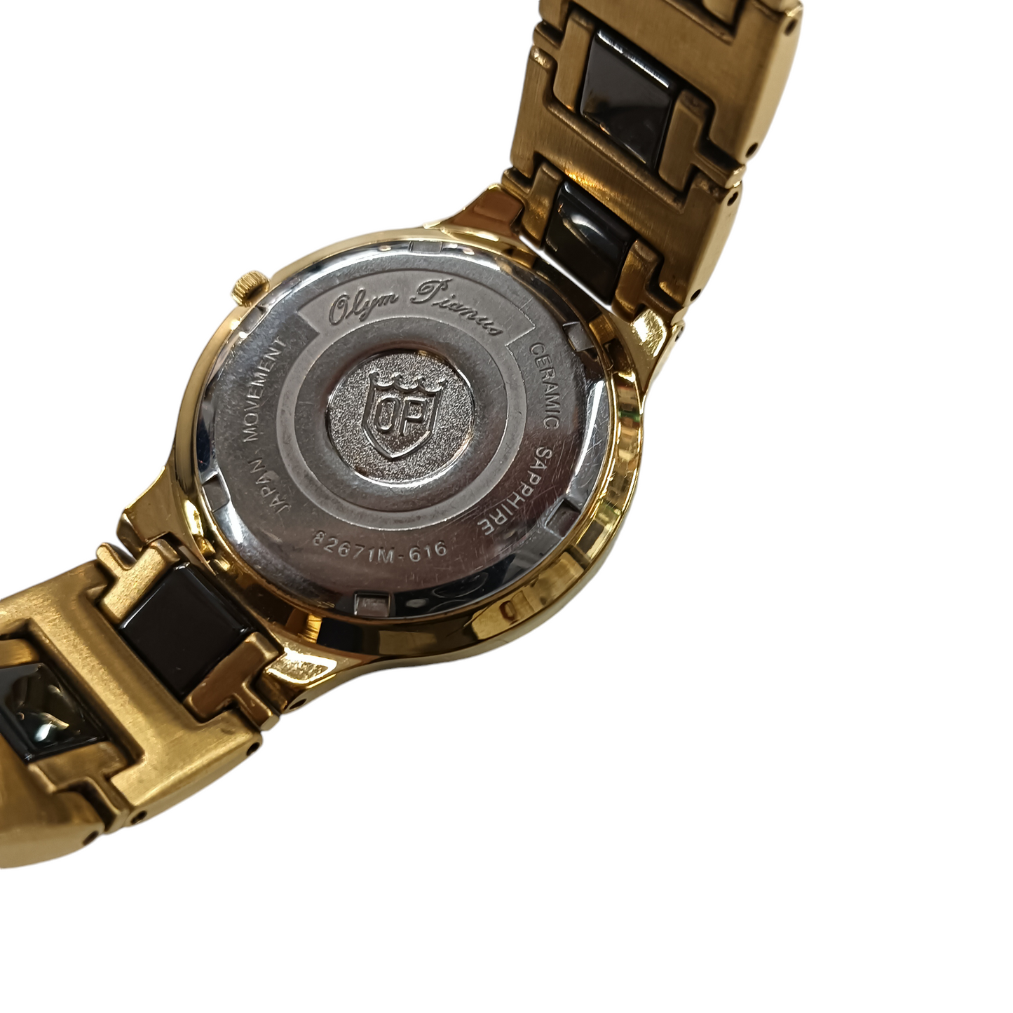 OLYM PIANUS WRIST WATCH QUARTZ GOLD/BLACK