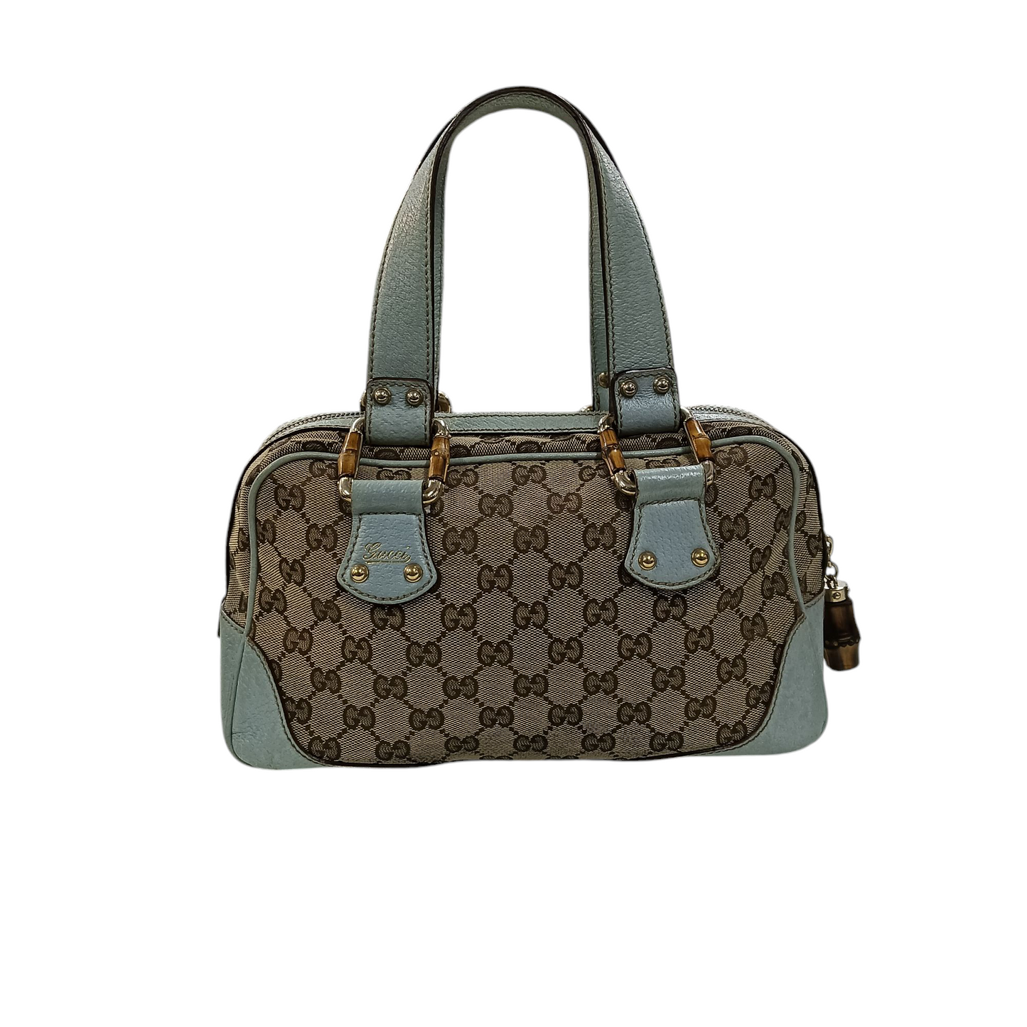 GUCCI Shoulder Bag Brown/sky blue 154376