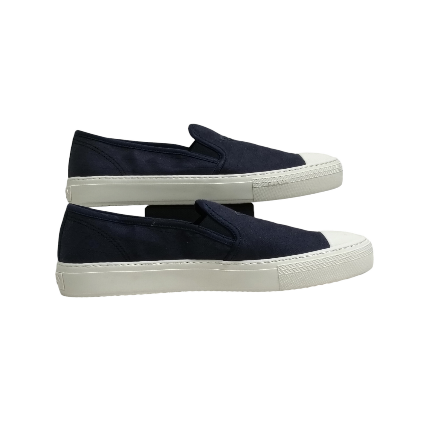 PRADA LOGO-EMBOSSED SLIP -ON LOAFERS Blue Men size 11 2DGG144