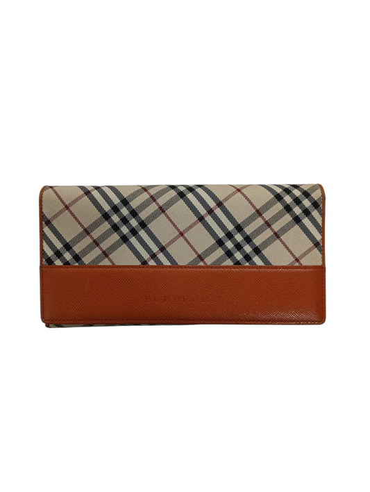 BURBERRY Long Wallet Orange And Beige Stain