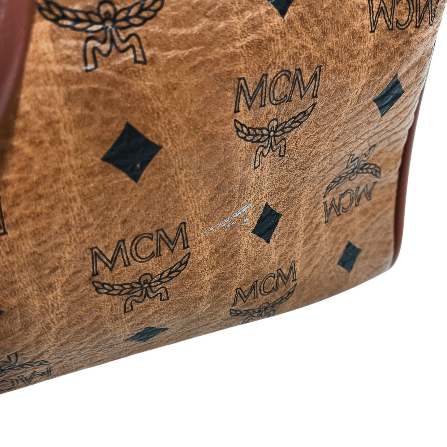 MCM Boston Bag Without Strap Brown