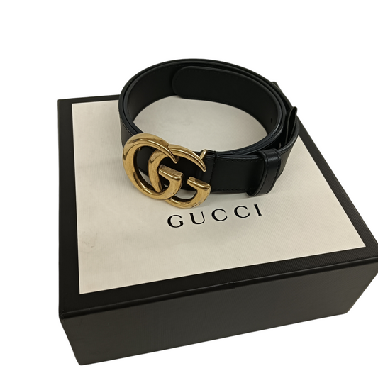 GUCCI Belt Black 414516 Rank (B) *Hole