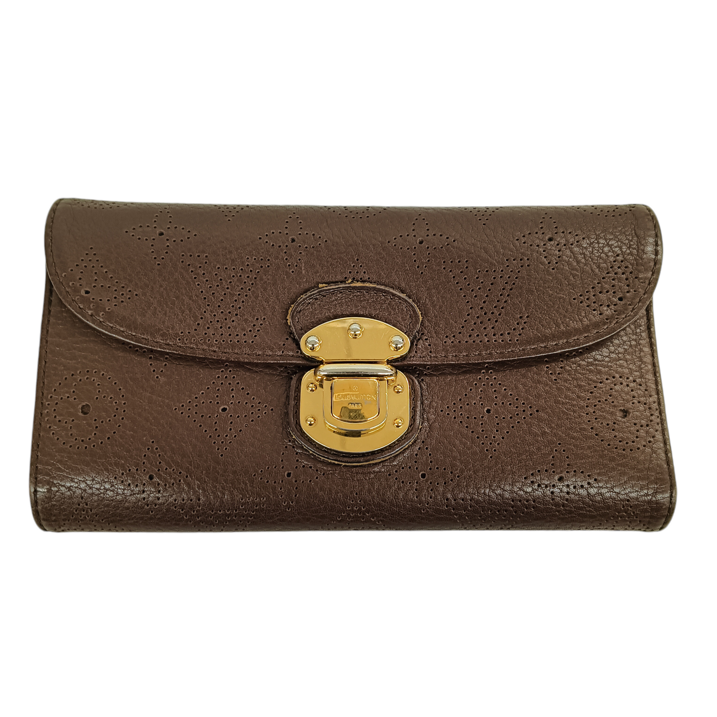 LOUIS VUITTON Long Wallet M95995 TH2039 Brown *inside Zip Damage*
