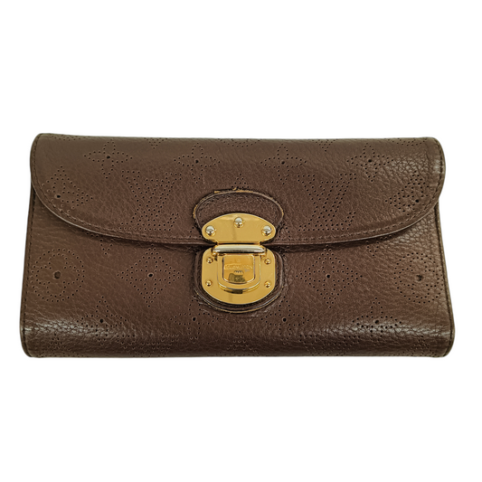 LOUIS VUITTON Long Wallet M95995 TH2039 Brown *inside Zip Damage*