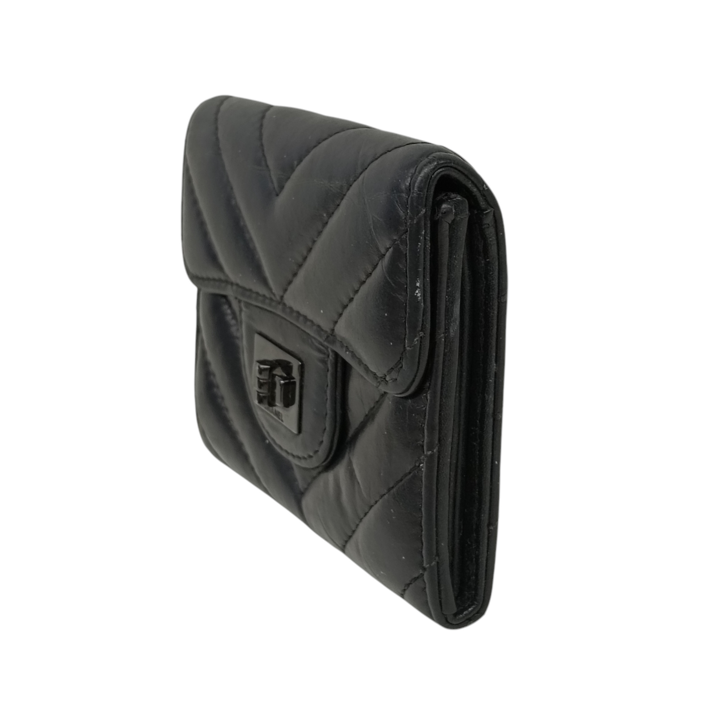 CHANEL Card Case Rack C Black Damage 25693603