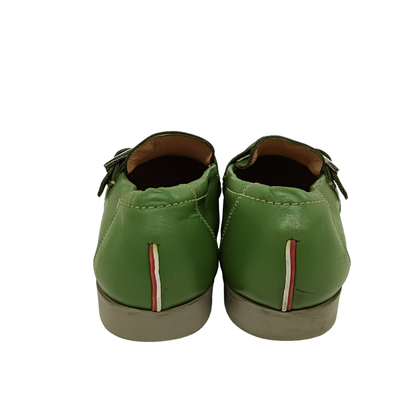 BALLY Driving Shoes 38 1/2 Lady's Green ALTA USAL