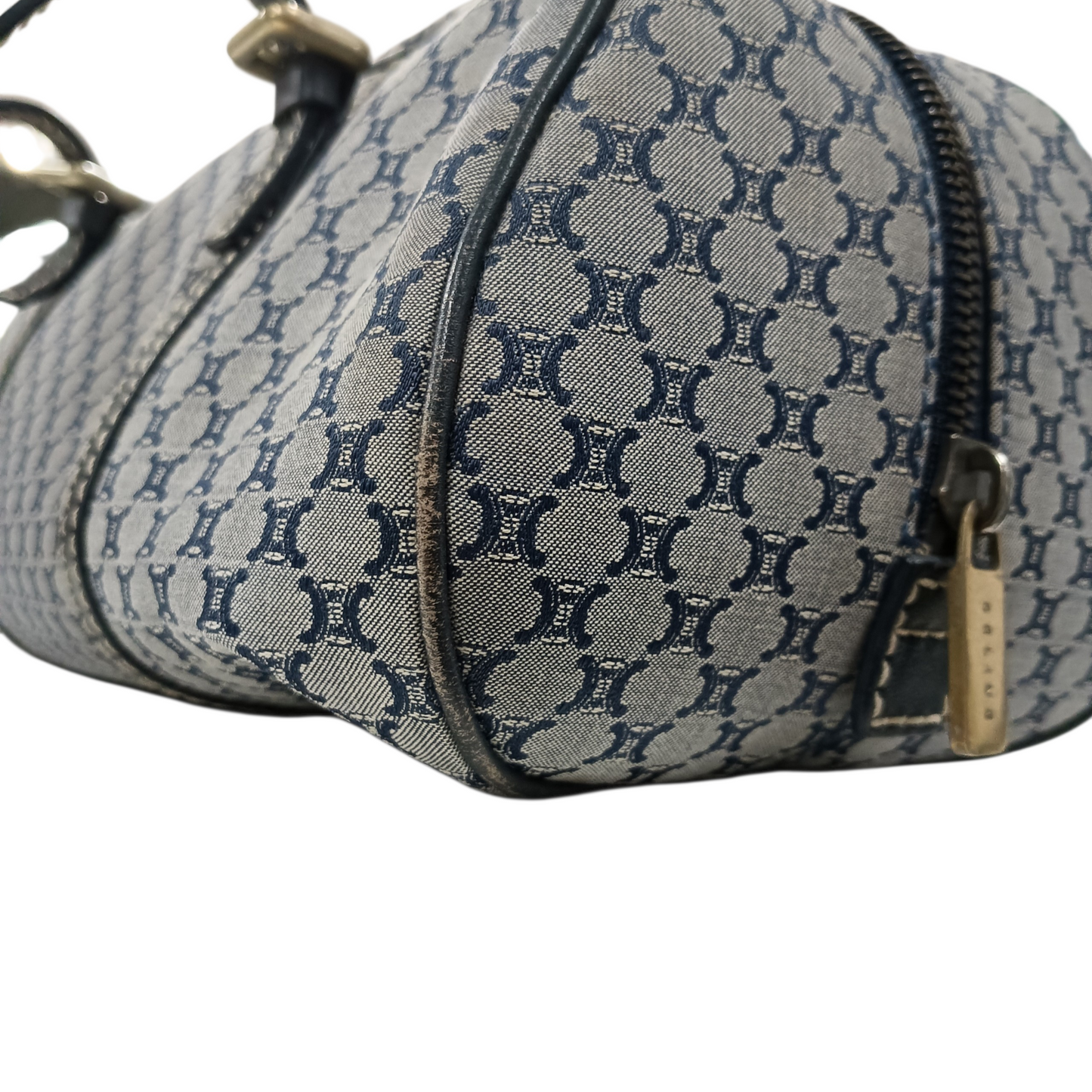 CELINE Shoulder Bag Macadam Mini Dome Canvas *Vintage Navy YS 00/55