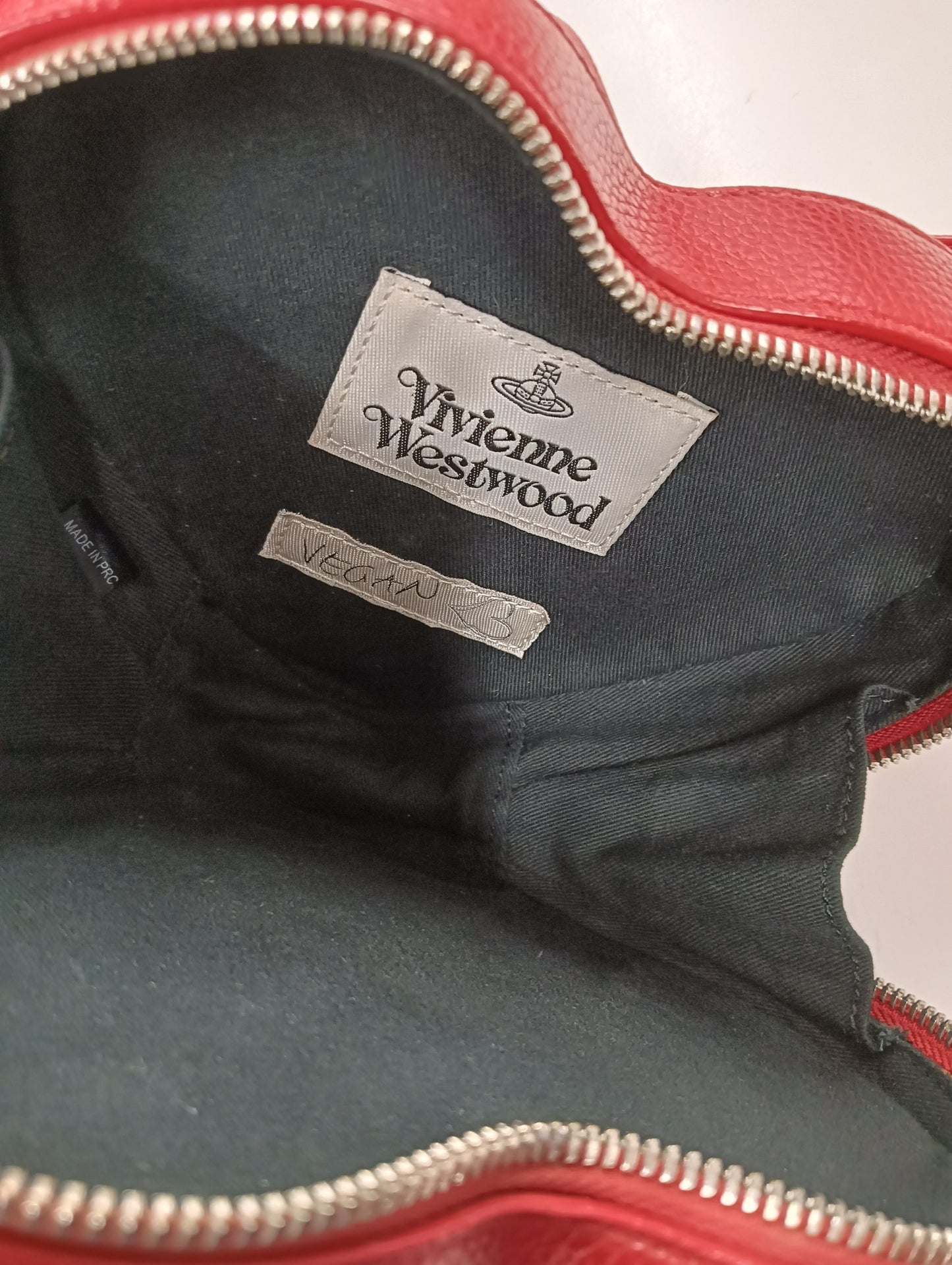 Vivienne Westwood Shoulder Bag Louise Heart Faux Leather Red