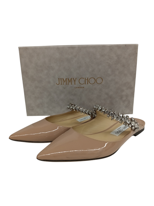 JIMMY CHOO SANDAL 37 LADY'S BEIGE RANK(B) BING FLAT