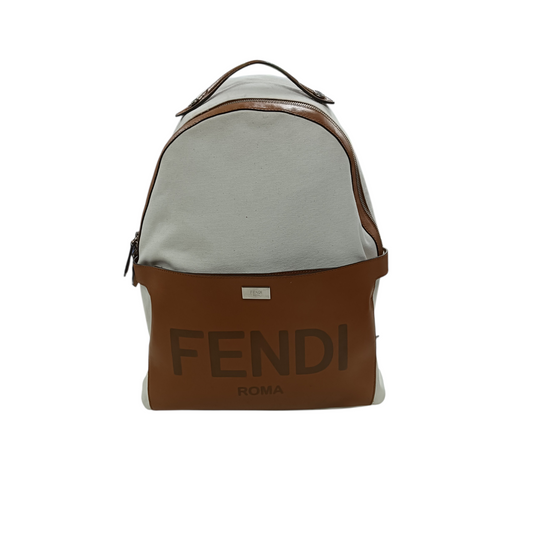 FENDI Rucksack 7VZ053 Beige/Brown Stain/Scratch