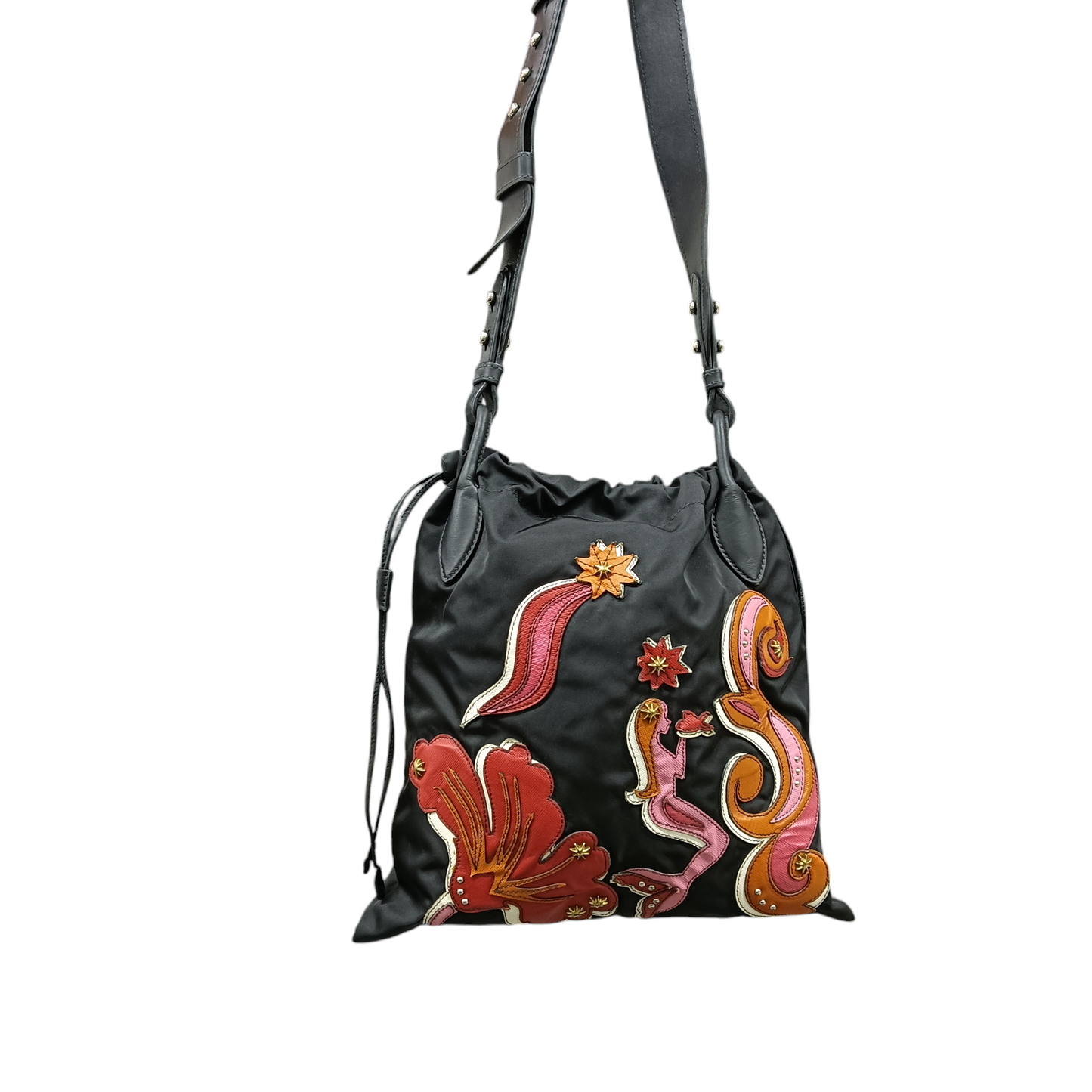 PRADA SHOULDER BAG BLACK/RED