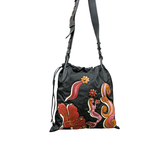 PRADA SHOULDER BAG BLACK/RED