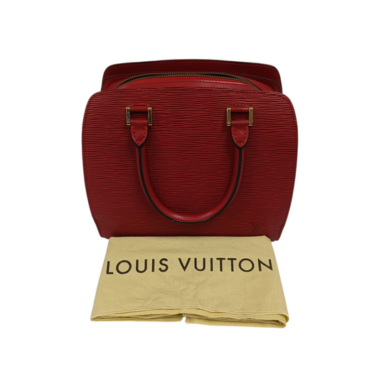 LOUIS VUITTON Handbag Epi Pont Neuf M52057 Red Stain/Damage
