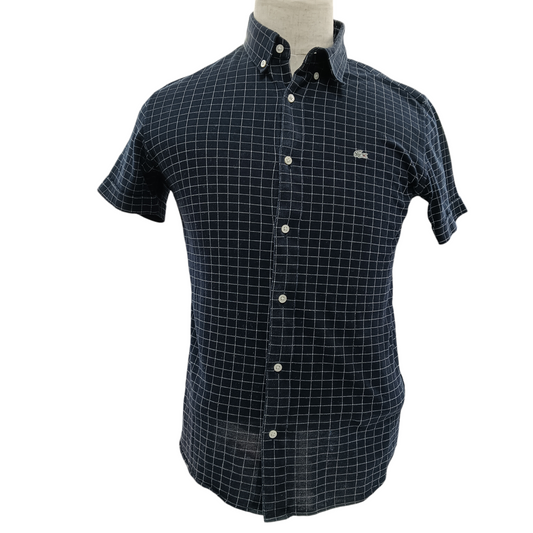 LACOSTE BUTTON DOWN SHIRT MENS SIZE S NAVY