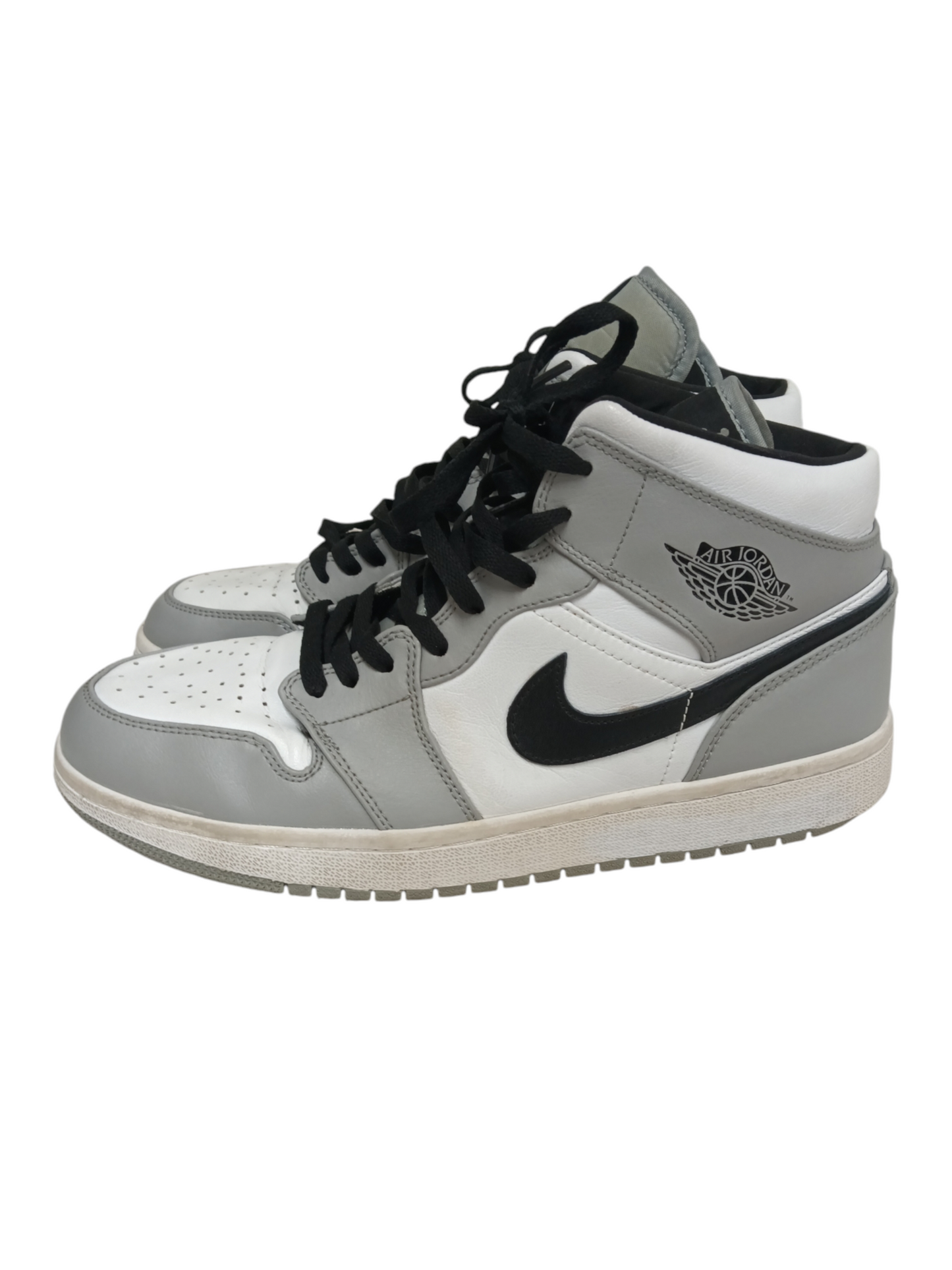 NIKE Air Jordan 1 Mid Light Smoke Gray Mens Size 44 554724-092