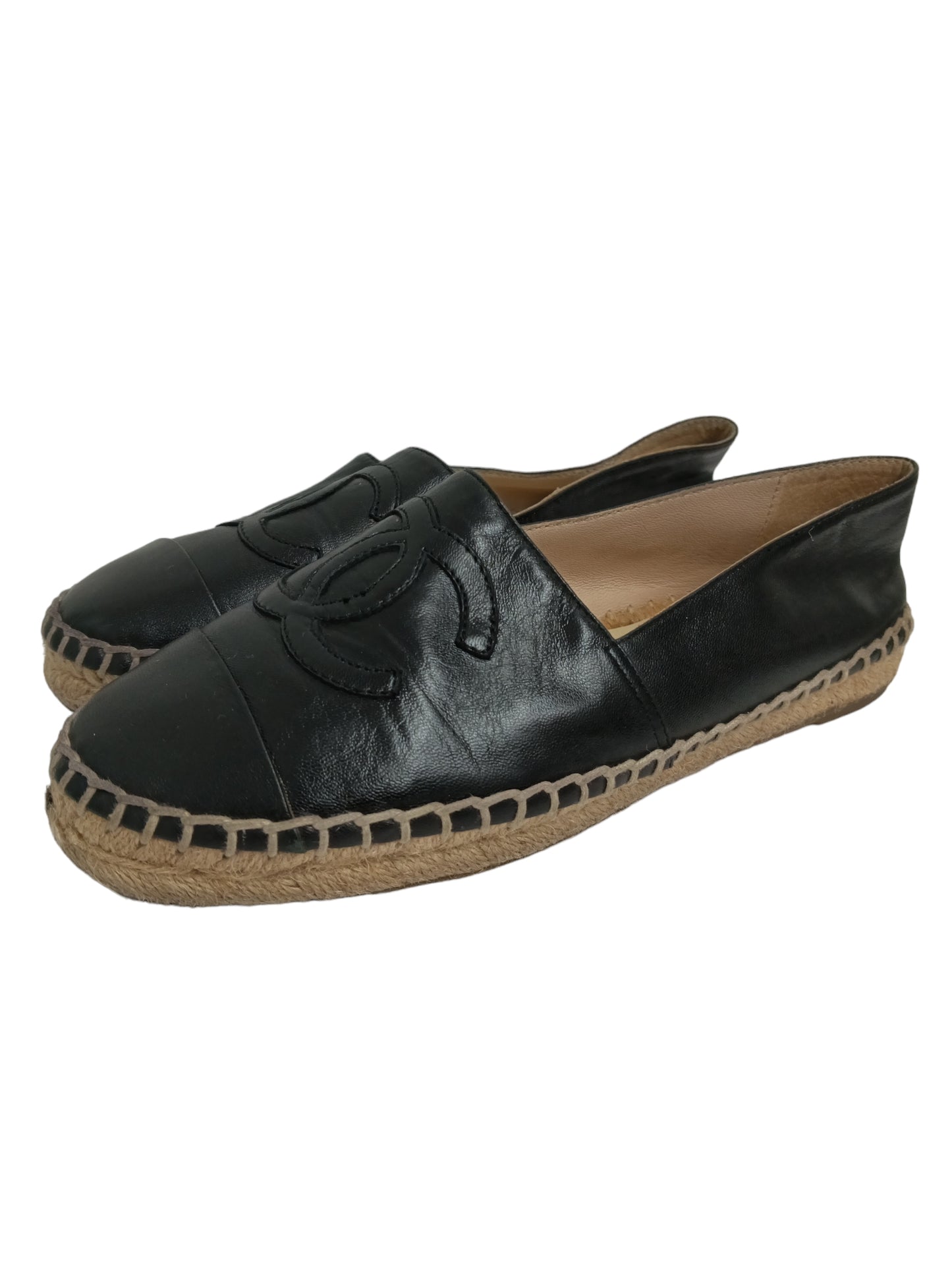 CHANEL ESPADRILLE SIZE 36 BLACK/BEIGE YG29762