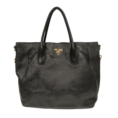 PRADA 2WAY Bag Black Self-Repaint/Handle Damage