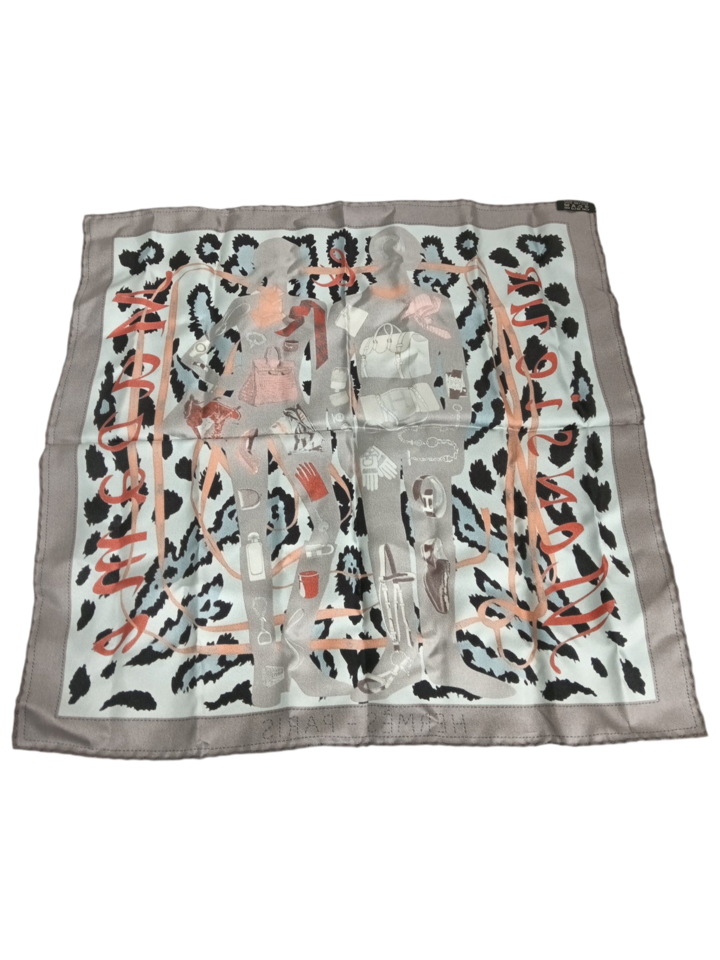 HERMES HANDKERCHIEF CARRE 40 MONSIER ET MADAME GRAY