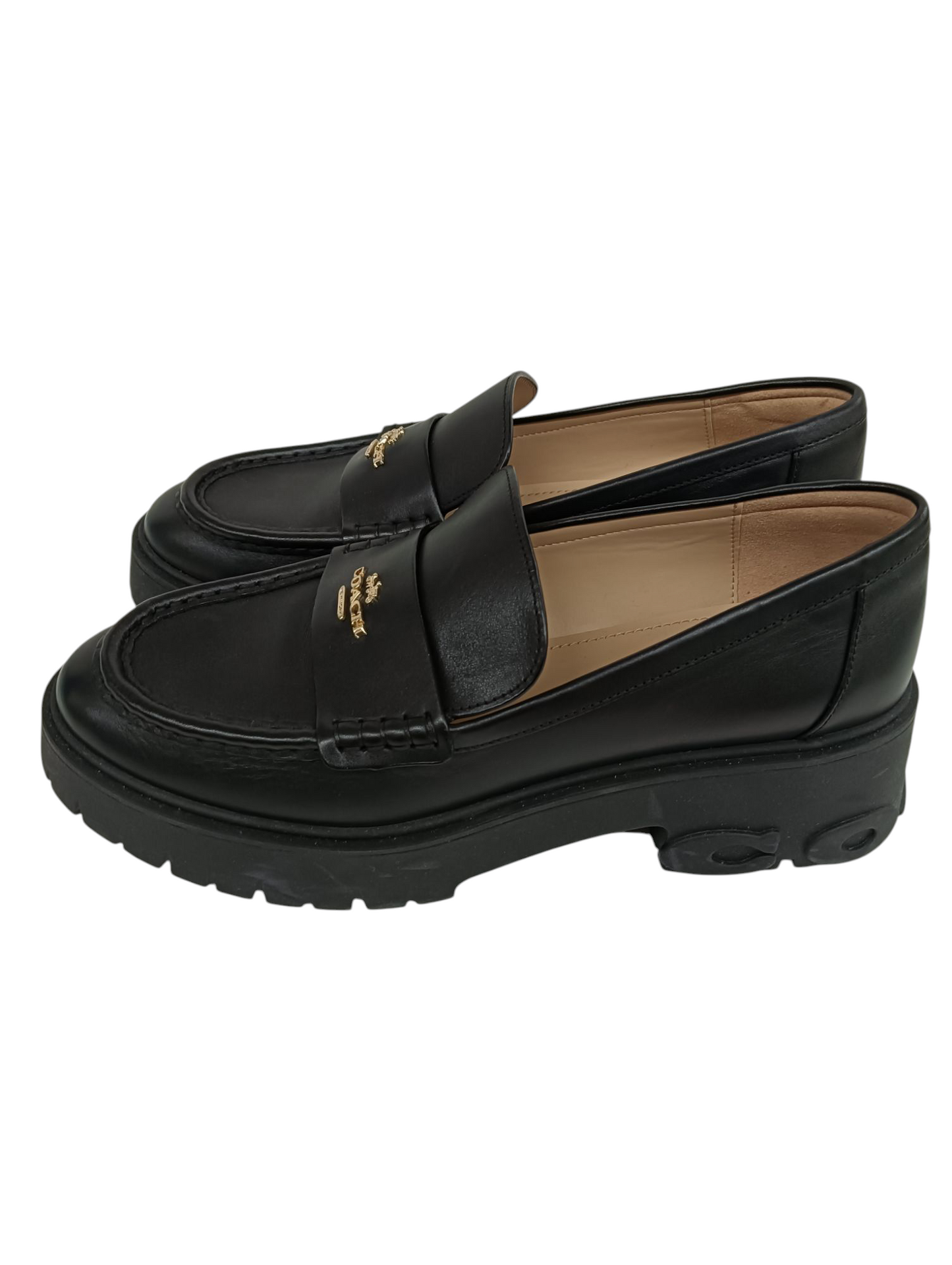 COACH Loafers Size 39.5 CM587 Lady's Black