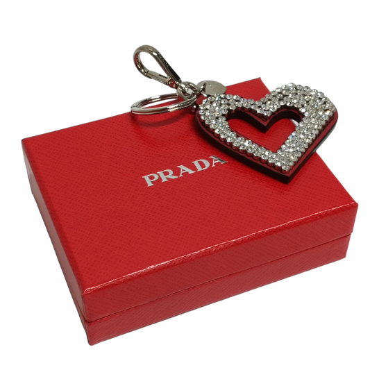 PRADA Key Ring Red/Black Heart