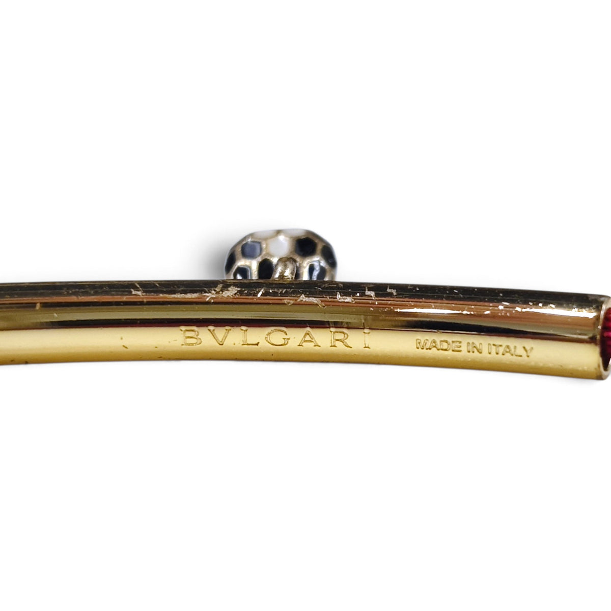 BVLGARI Bracelet Red Snake *Discolored/Scratch Rank B