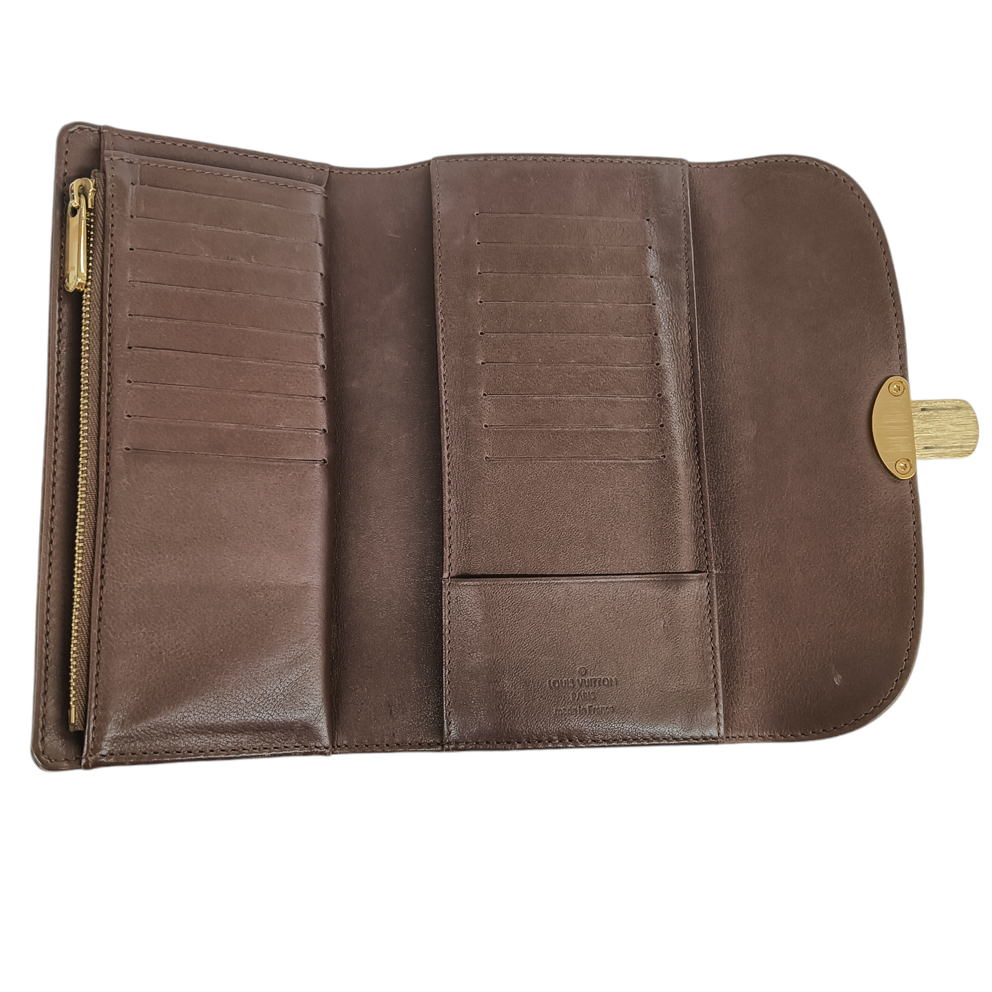 LOUIS VUITTON Long Wallet M95995 TH2039 Brown *inside Zip Damage*