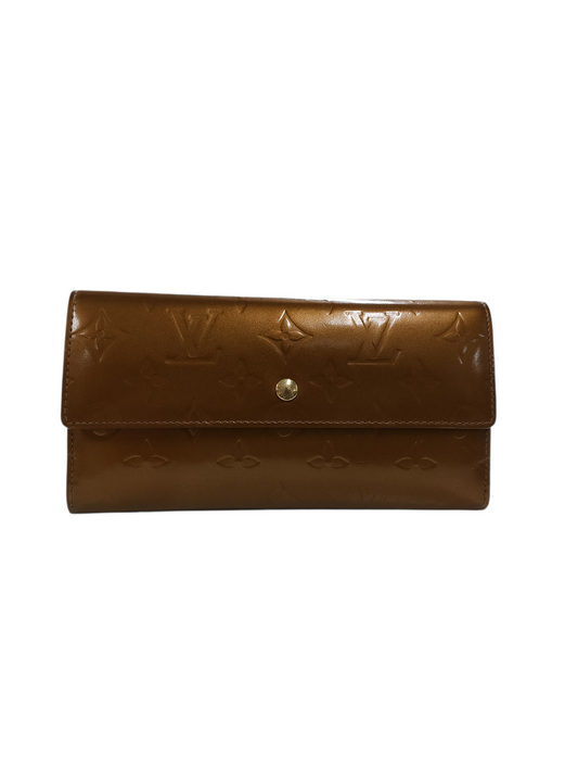 LOUIS VUITTON Wallet Verni M65107 Brown TH0014