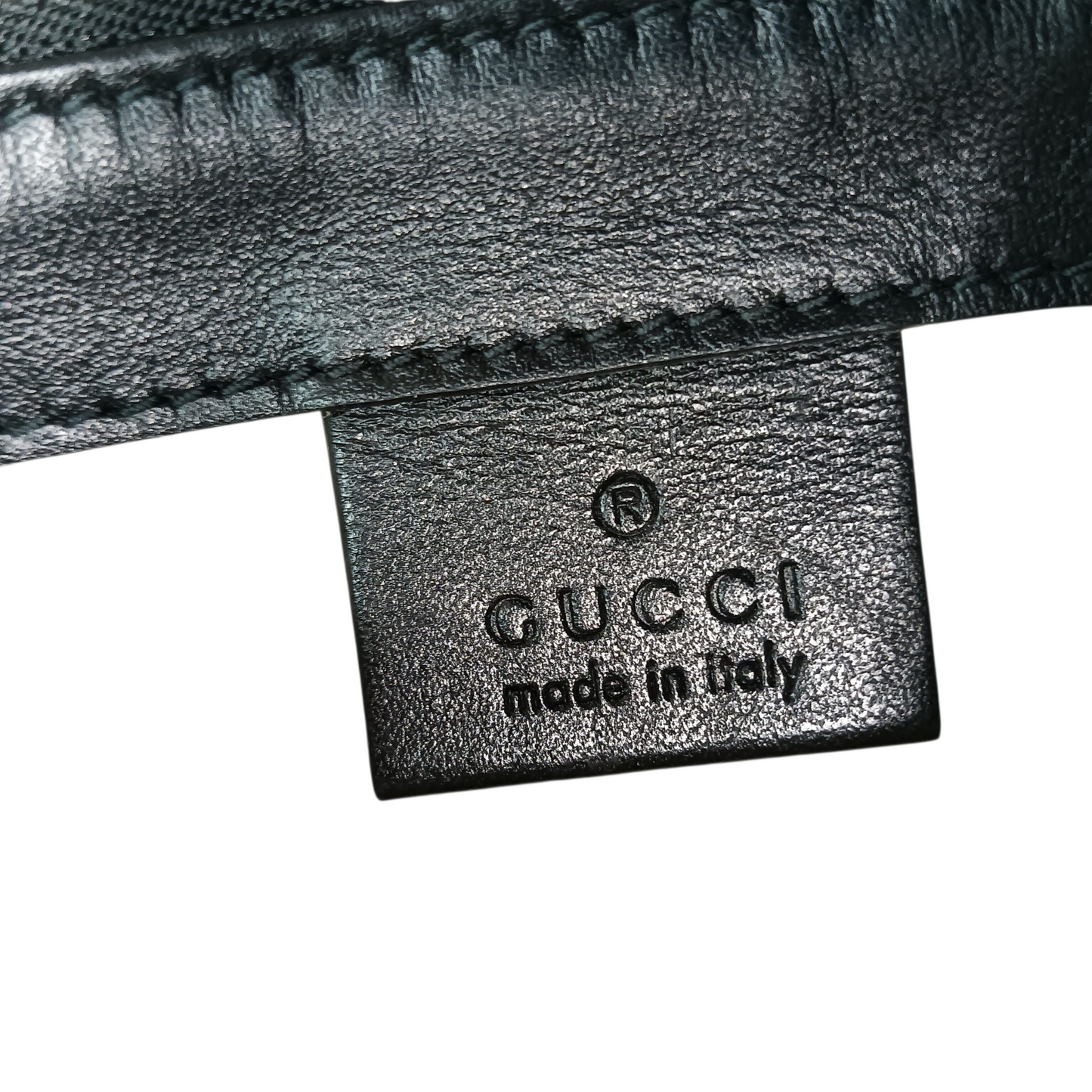 GUCCI GG Embossed Leather Messenger 625782 Black